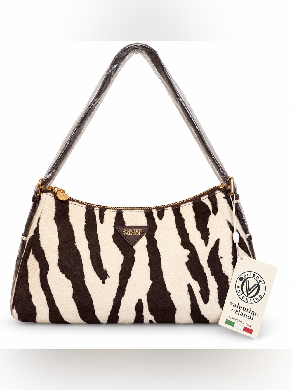 Valentino Orlandi Branco Zebra Print Handbag